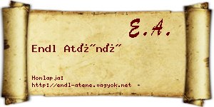Endl Aténé névjegykártya